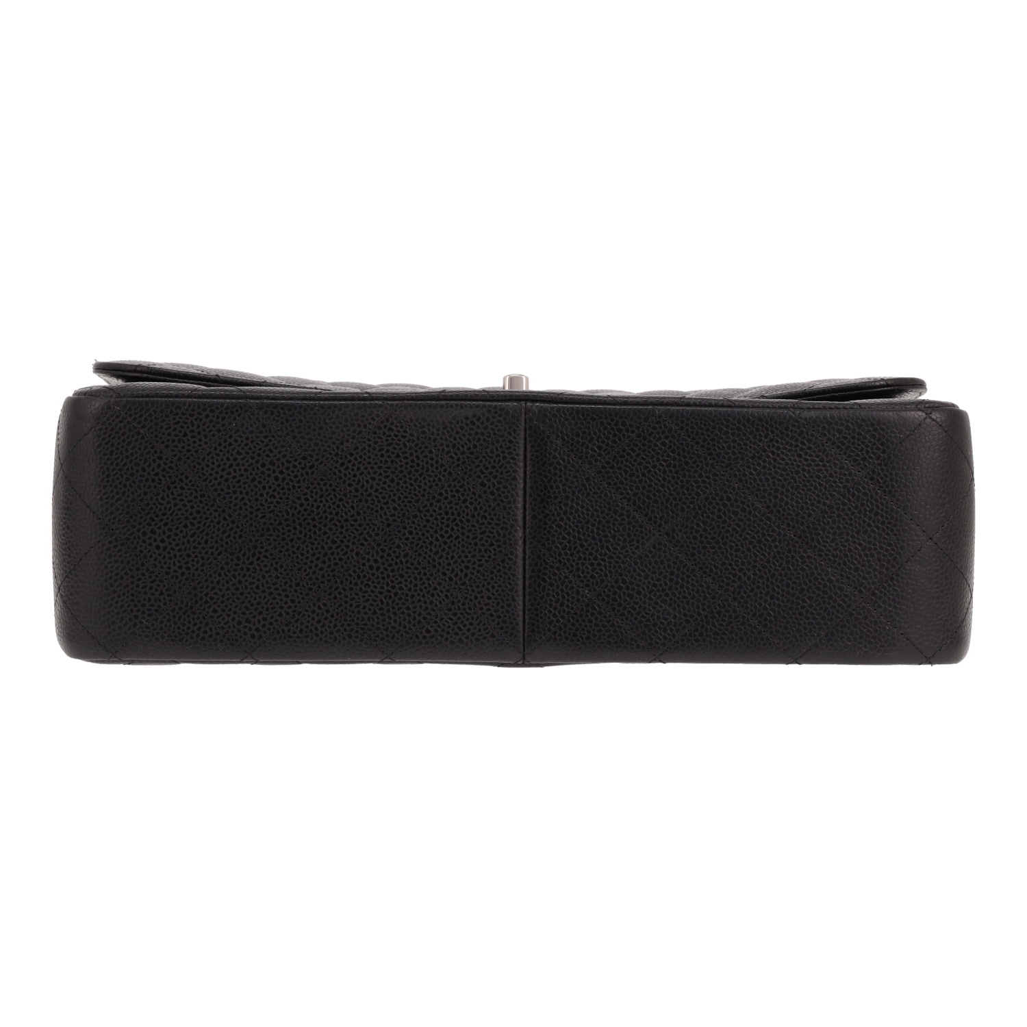 Chanel Timeless Jumbo shoulder bag in Noir quilted grained leather - Detail D1