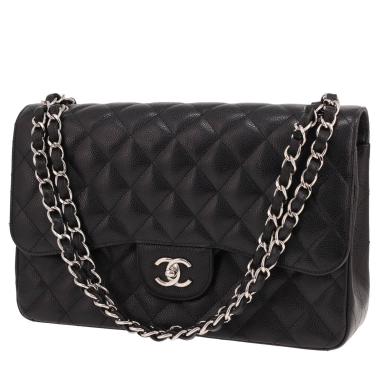 Sac bandoulière Chanel  Timeless Jumbo en cuir grainé matelassé noir