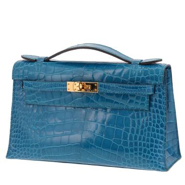 Hermès Kelly Clutch – Blue alligator clutch bag