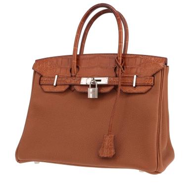 Sac à main Hermès  Birkin 30 cm en cuir togo gold et alligator gold