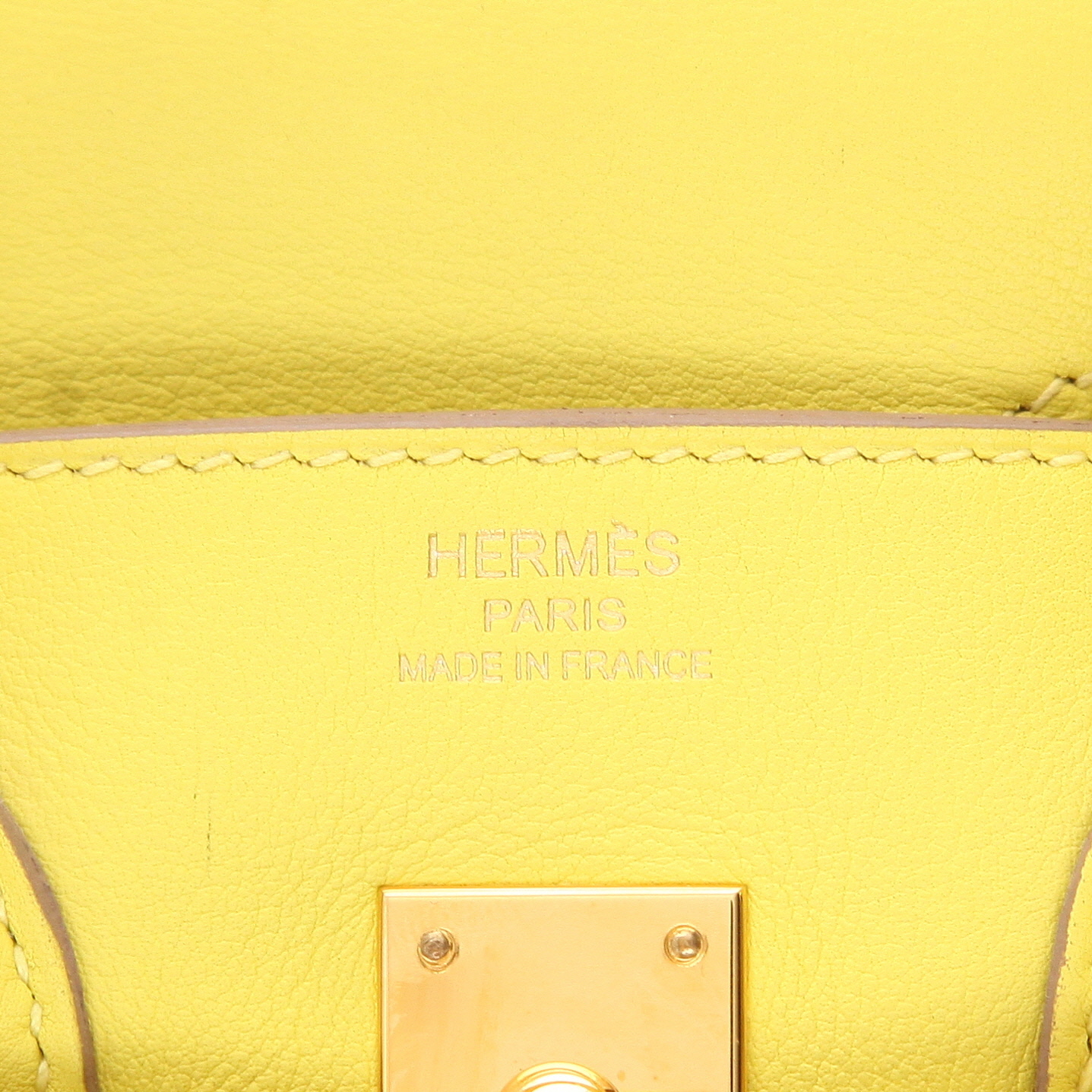 Hermès Birkin handbag, 25 cm, in Lime-coloured Swift leather - Detail D2