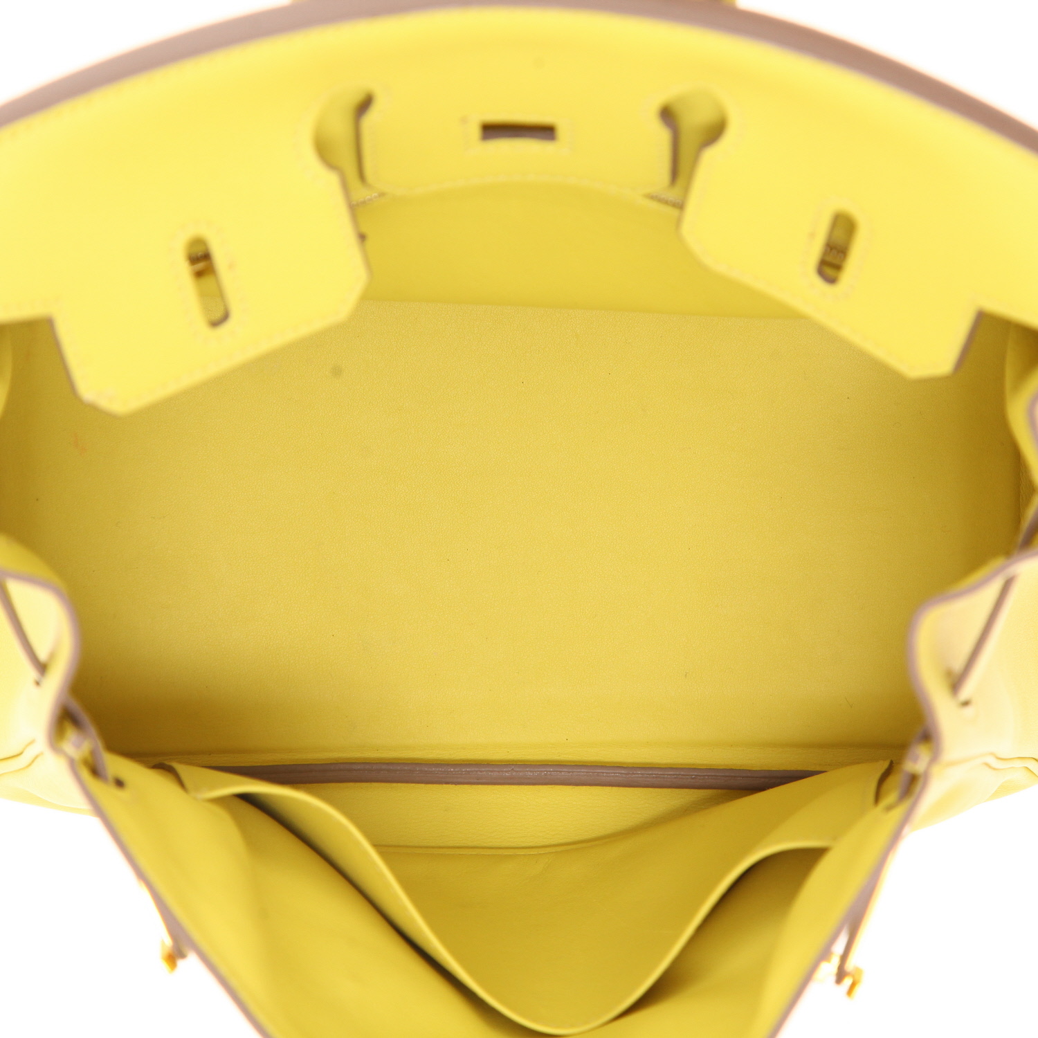 Sac à main Hermès  Birkin 25 cm en cuir Swift jaune Lime - Detail D3