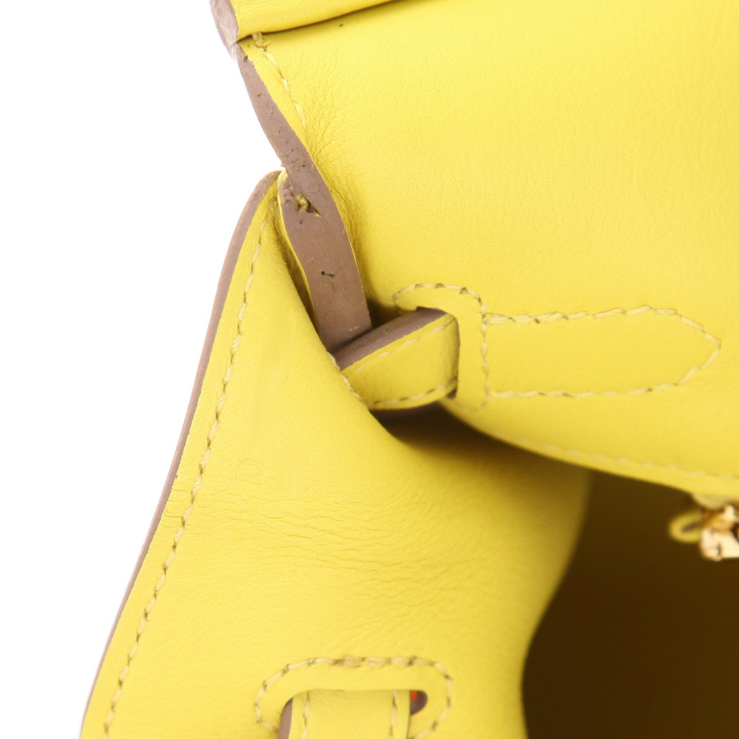 Hermès Birkin handbag, 25 cm, in Lime-coloured Swift leather - Detail D4