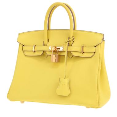 Borsa Hermès Birkin da 25 cm in pelle Swift giallo Lime