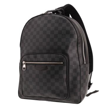 Louis Vuitton Josh rucksack in Graphite grey Damier canvas and black leather