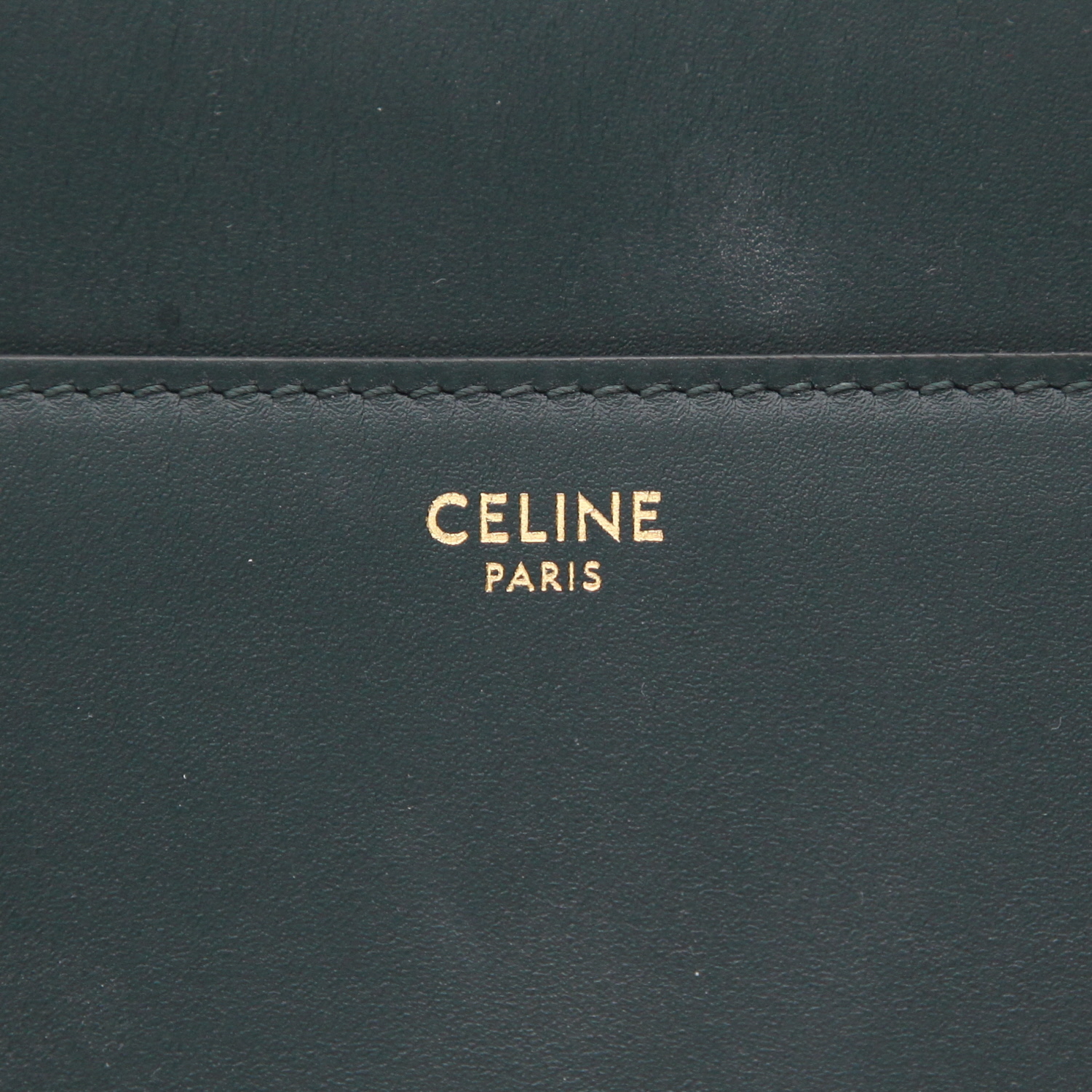 Celine 16 handbag in green leather - Detail D2