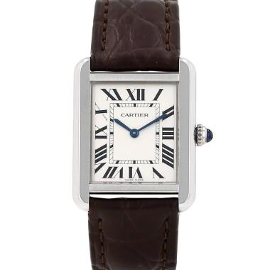Orologio Cartier Tank Solo, modello piccolo, in acciaio, Rif.: Cartier - 3170, intorno al 2020
