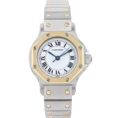 Orologio Cartier Santos ottagonale in oro e acciaio, rif.: Cartier - 0907, intorno al 1990