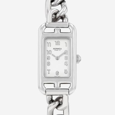 Montre Hermès Nantucket petit modèle  en acier Ref: Hermès - NA2.110  Vers 2020