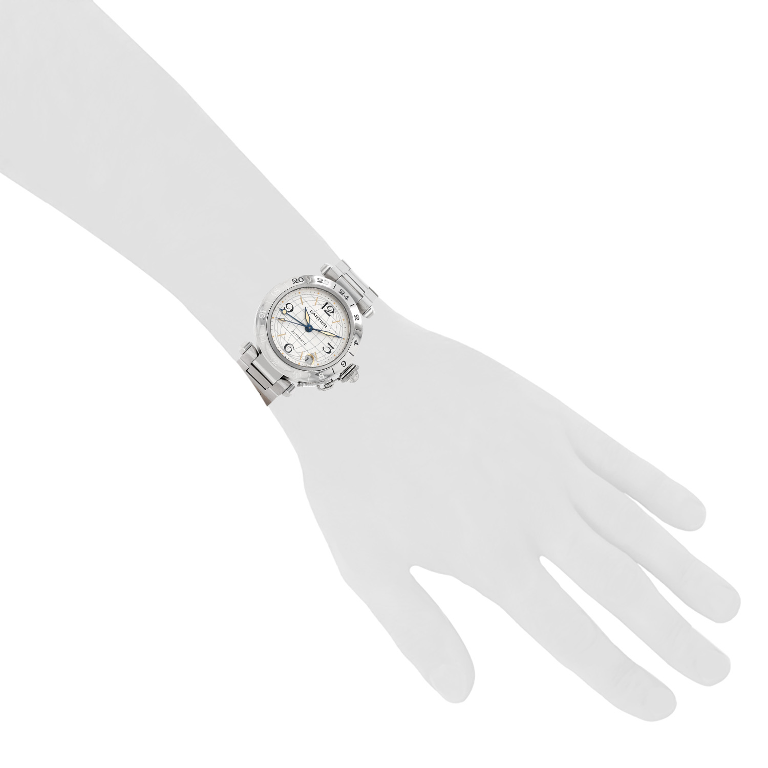 Cartier Pasha watch in steel, Ref: Cartier - 2377  Circa 2000 - Detail D1