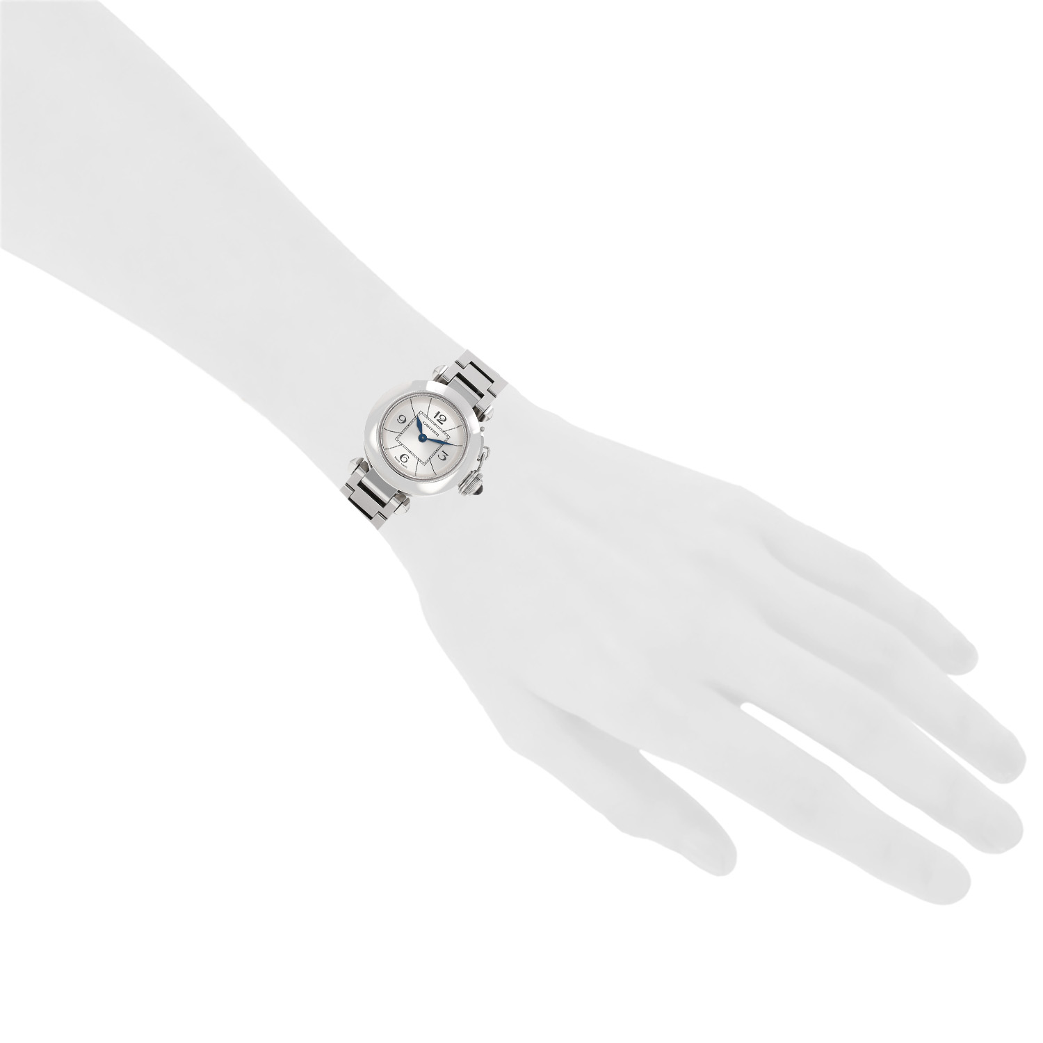 Cartier Miss Pasha steel watch, Ref: Cartier - 2973  Circa 2010 - Detail D1