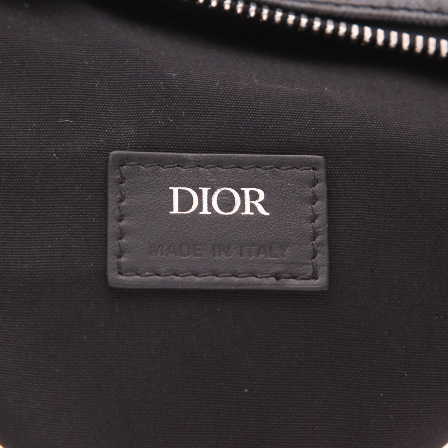 Borsa a tracolla Dior Saddle in tela grigia e nera e pelle nera - Detail D2