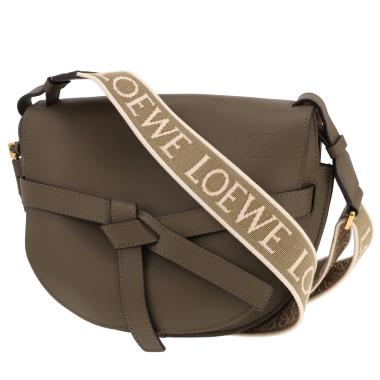 Borsa a tracolla Loewe Gate in pelle verde-kaki