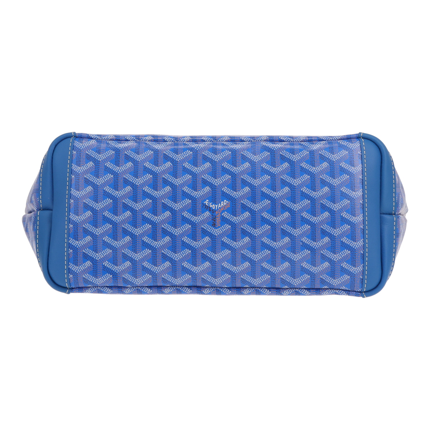 Bolso de mano Goyard «Artois» de lona Goyardine azul y cuero azul - Detail D1
