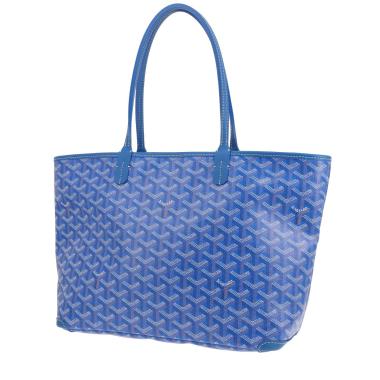 Goyard Artois tote bag in blue Goyardine canvas and blue leather