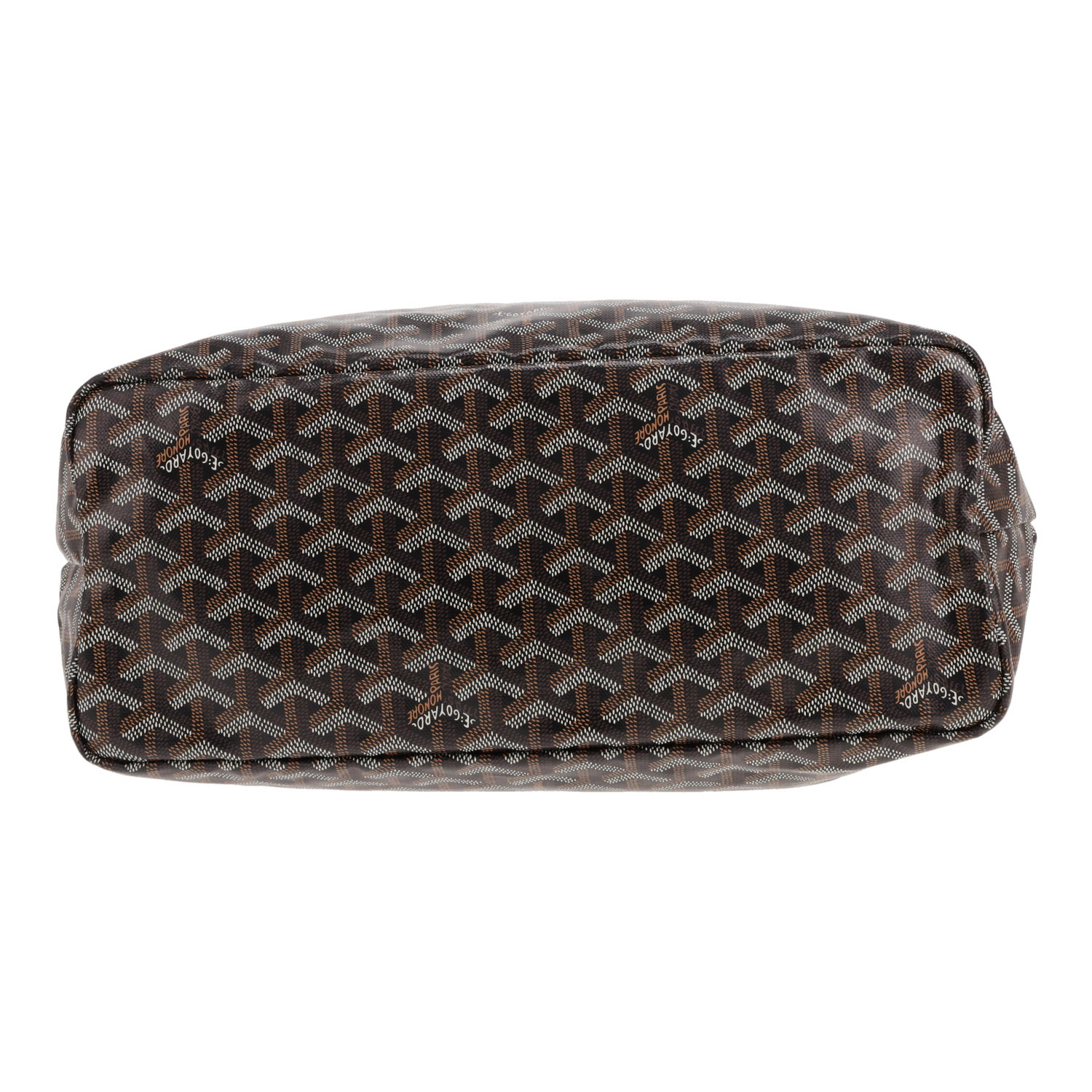 Sac cabas Goyard  Saint-Louis petit modèle  en toile Goyardine noire et cuir noir - Detail D1