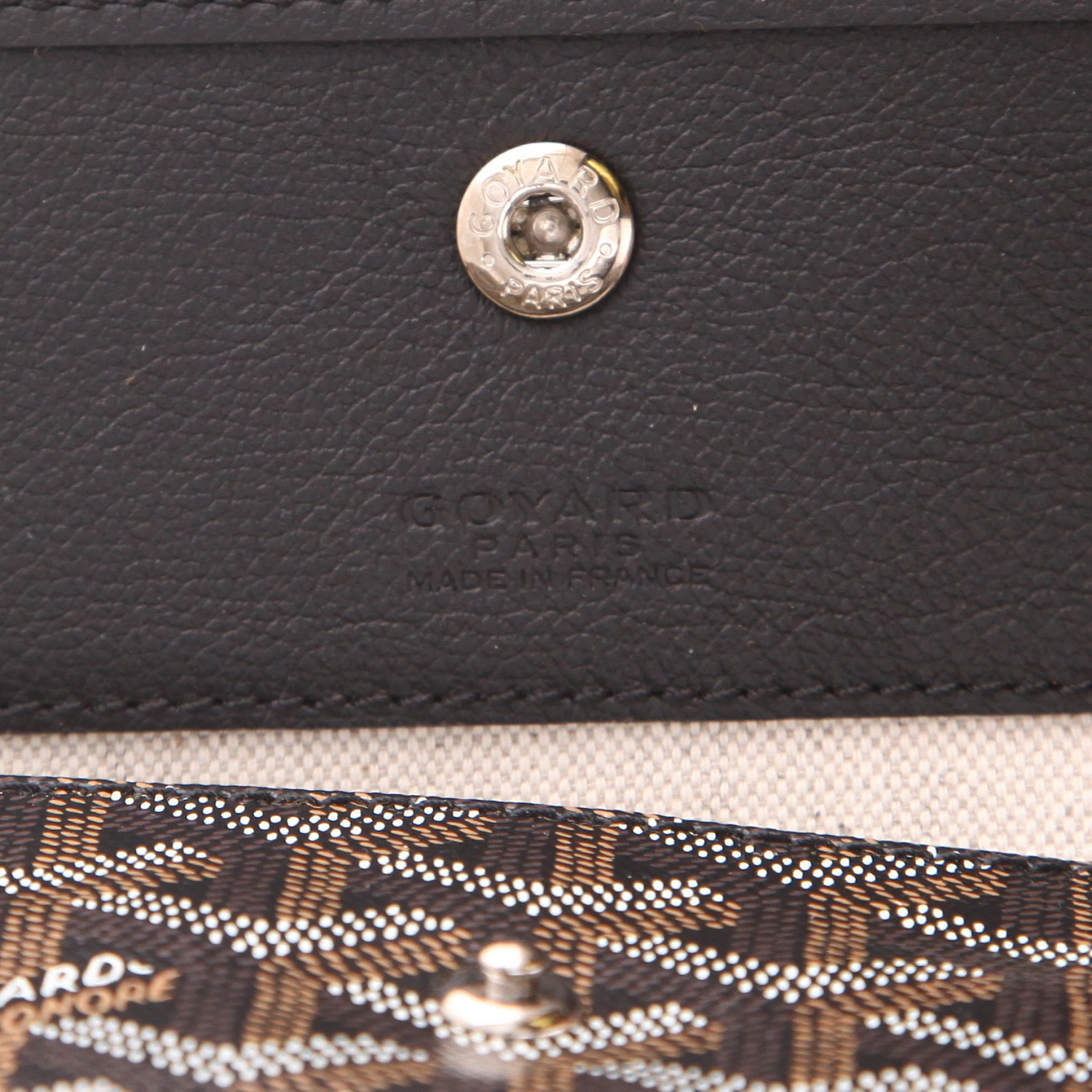 Bolso tipo cabas Goyard «Saint-Louis», modelo pequeño, de lona Goyardine negra y piel negra - Detail D2