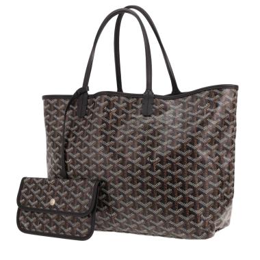 Sac cabas Goyard  Saint-Louis petit modèle  en toile Goyardine noire et cuir noir