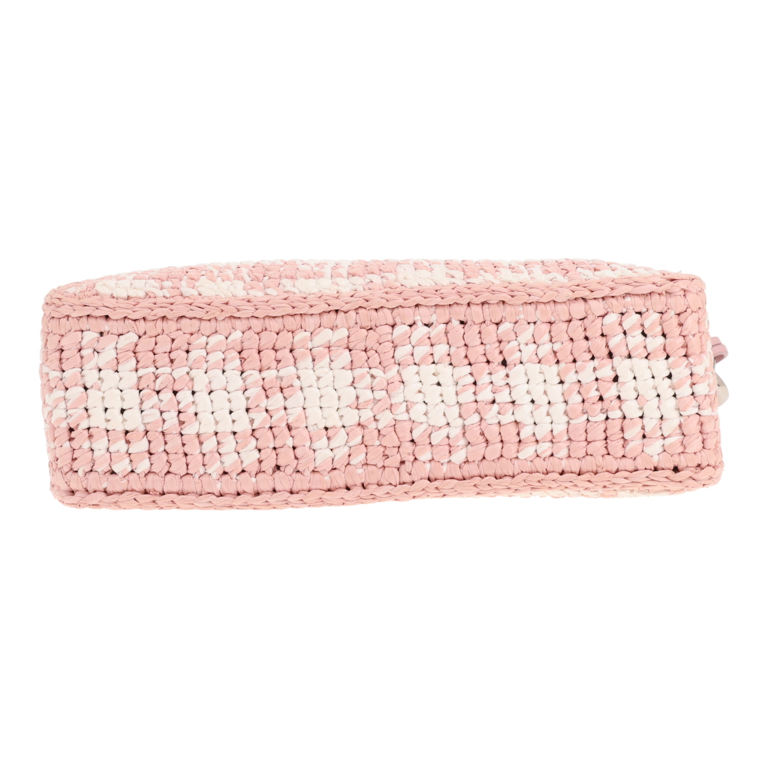 Prada Re-Edition 2000 handbag in two-tone pink and white raffia - Detail D1