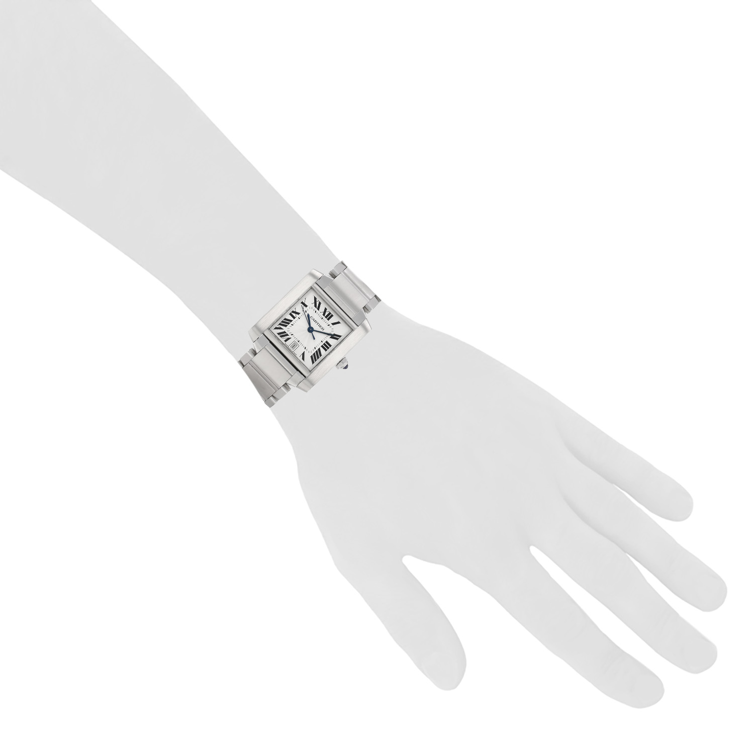 Reloj Cartier Tank Française, modelo mediano, de acero. Ref.: Cartier - 2302. Hacia el año 2000 - Detail D1