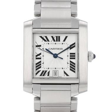 Montre Cartier Tank Française moyen modèle  en acier Ref: Cartier - 2302  Vers 2000