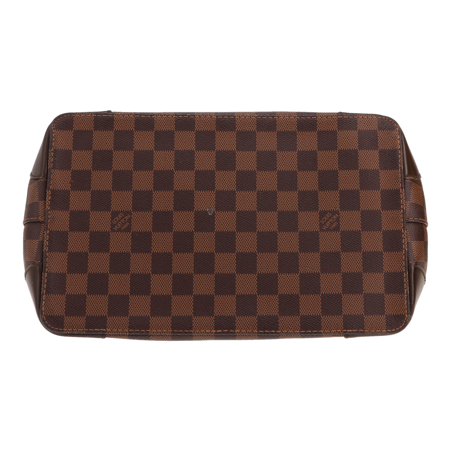 Bolso Louis Vuitton «Hampstead» de lona Damier Ébène y piel marrón - Detail D1