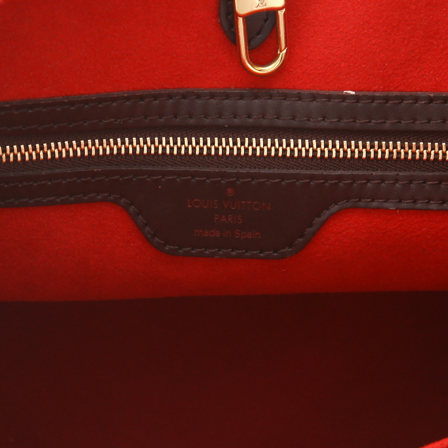 Louis Vuitton Hampstead handbag in Ebony Damier canvas and brown leather - Detail D2