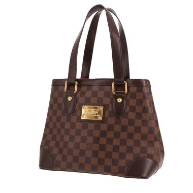 Bolso Louis Vuitton «Hampstead» de lona Damier Ébène y piel marrón