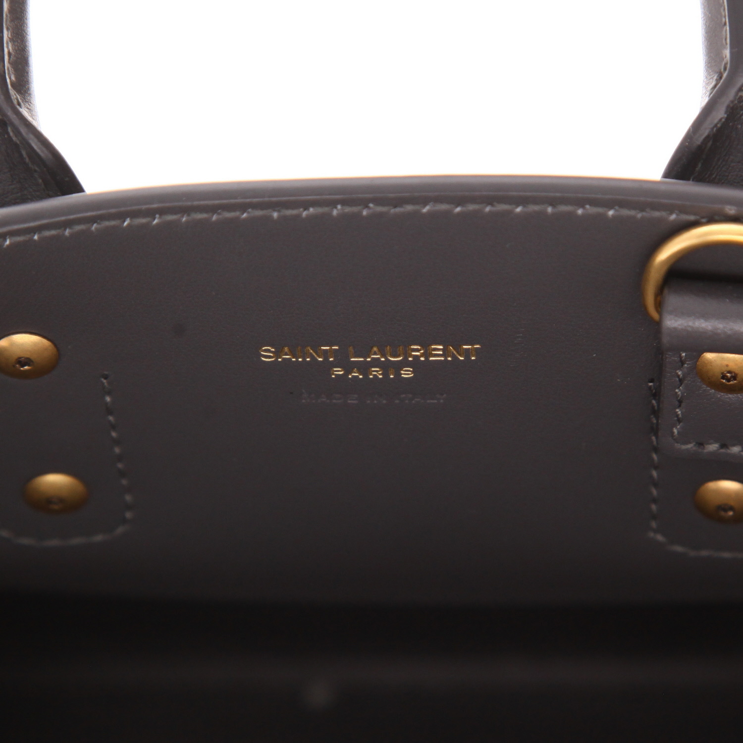 Saint Laurent handbag  Nano day bag in grey leather - Detail D2