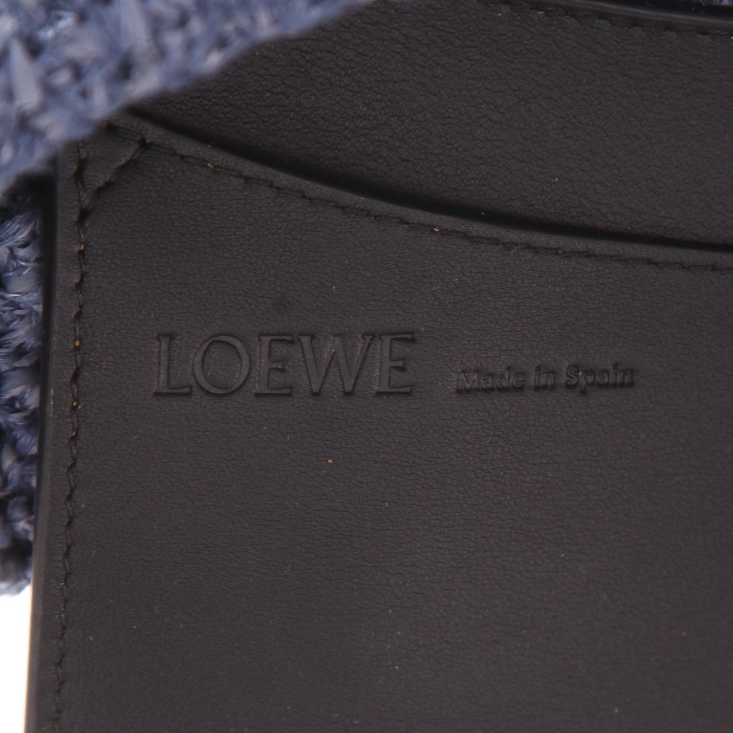 Loewe Ola medium-sized handbag in Bleu Jean raffia - Detail D2