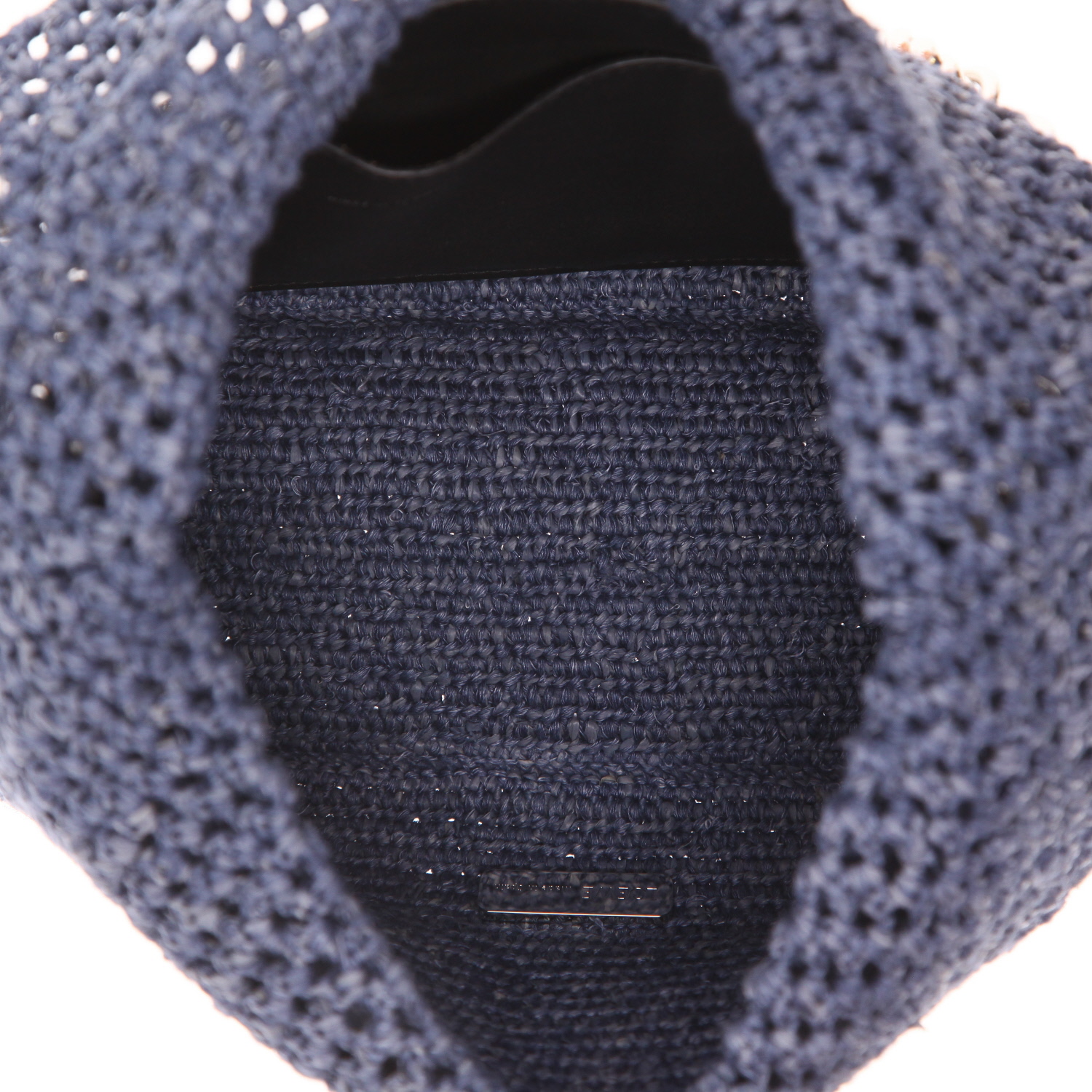 Sac à main Loewe  Ola moyen modèle  en raffia bleu-jean - Detail D3