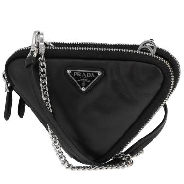 Sac bandoulière Prada  Triangle mini  en cuir noir