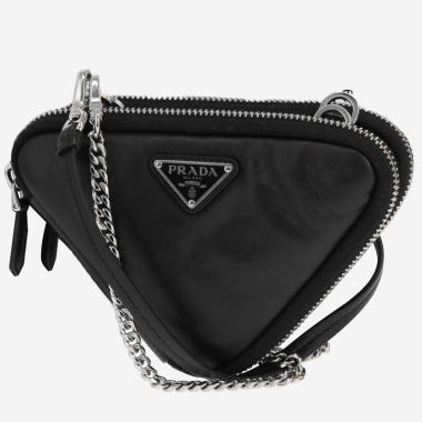 Sac bandoulière Prada  Triangle mini  en cuir noir