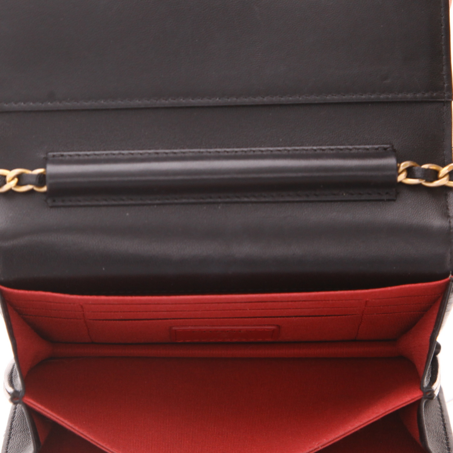 Chanel shoulder bag – ‘Wallet on Chain’ small model in black leather - Detail D3