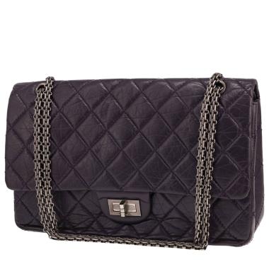 Borsa a tracolla Chanel 2.55 in pelle trapuntata viola