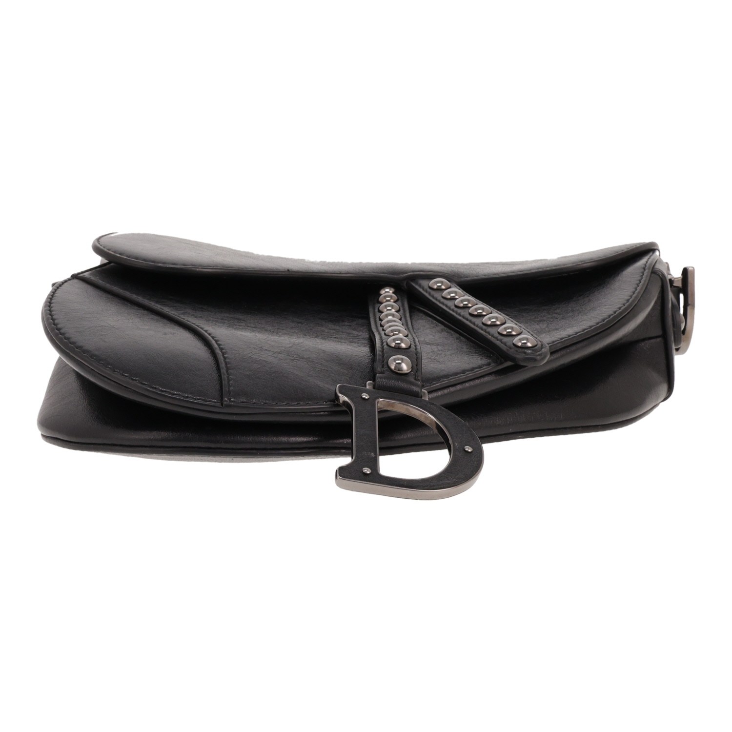 Borsa Dior Saddle in pelle nera - Detail D1