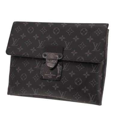 Louis Vuitton S Lock clutch bag in Noir and grey Monogram canvas