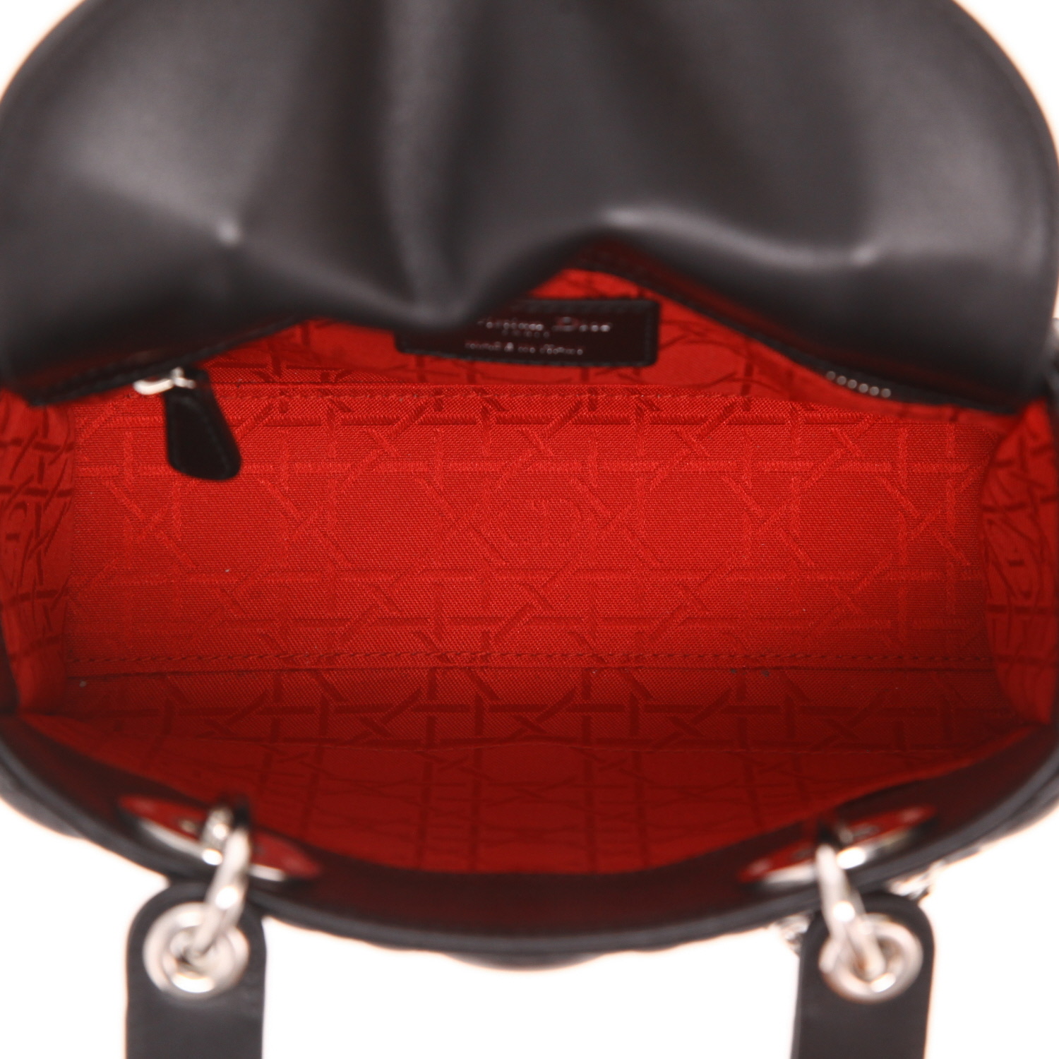 Sac à main Dior  My ABCDIOR petit modèle  en cuir cannage noir - Detail D3