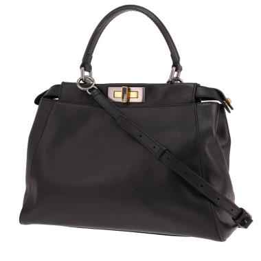 Borsa Fendi Peekaboo in pelle nera
