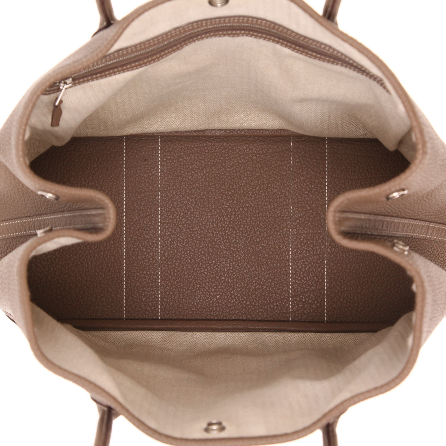 Sac à main Hermès  Garden en cuir étoupe - Detail D3