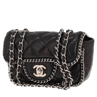 Borsa a tracolla Chanel  Mini borsa con patta  in pelle trapuntata nera