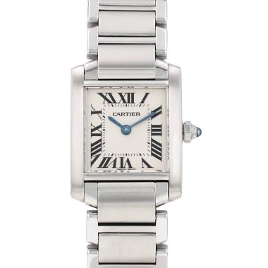Montre Cartier Tank Française petit modèle  en acier Ref: Cartier - 2384  Vers 2000