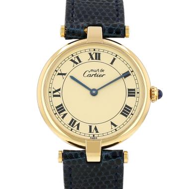 Reloj Cartier Must Vendôme en vermeil. Ref.: Cartier - 590003. Hacia 1990