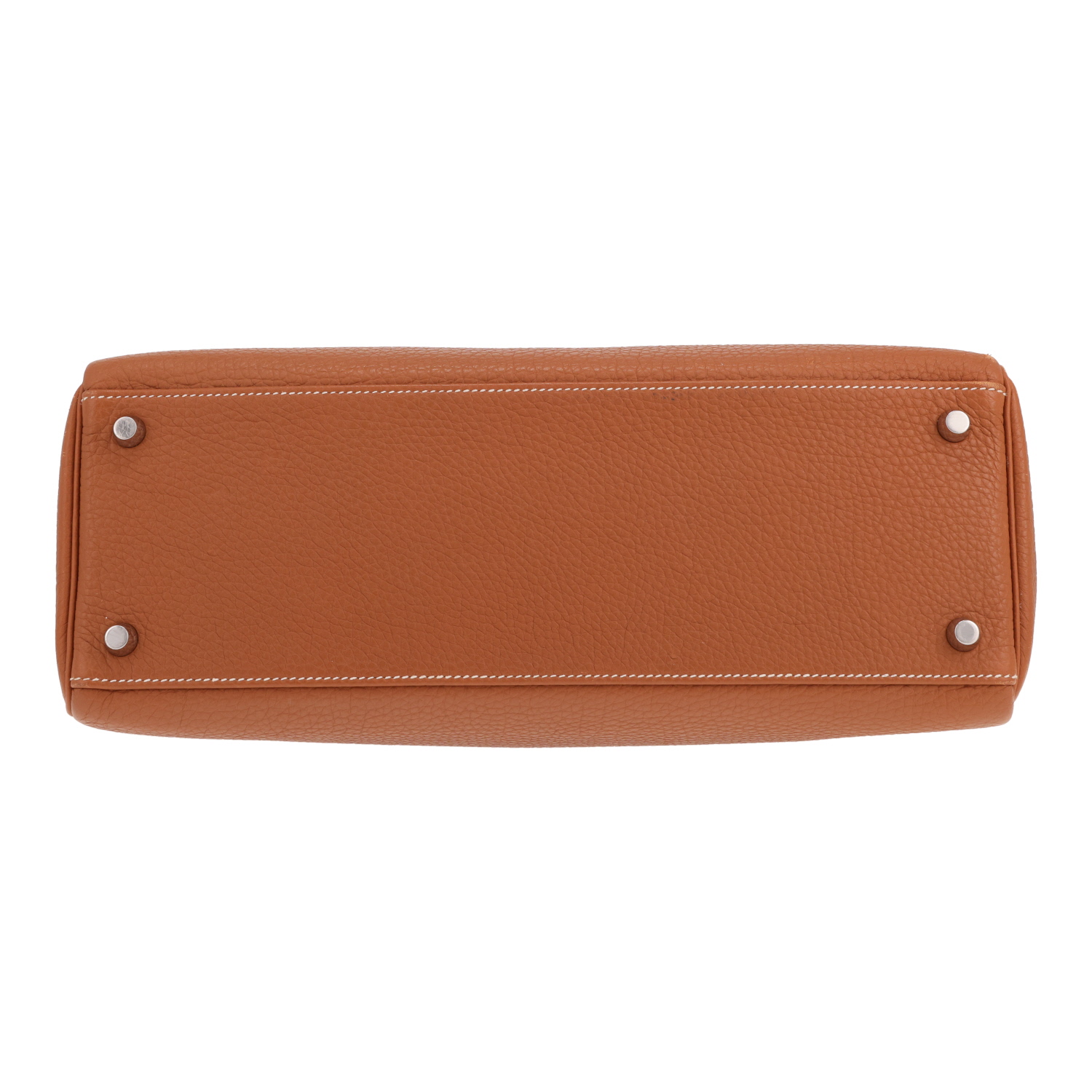 Hermès Kelly handbag, 32 cm, in Gold Togo leather - Detail D1