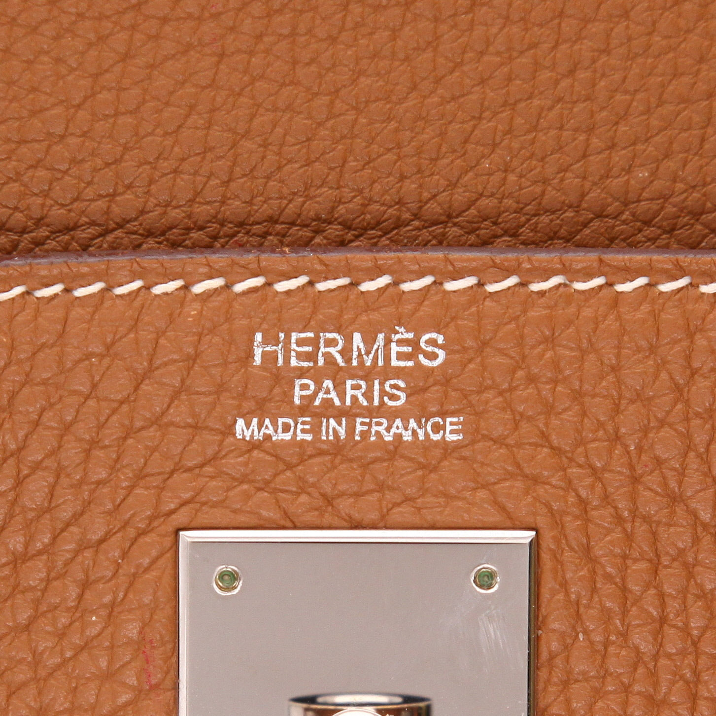 Hermès Kelly handbag, 32 cm, in Gold Togo leather - Detail D2