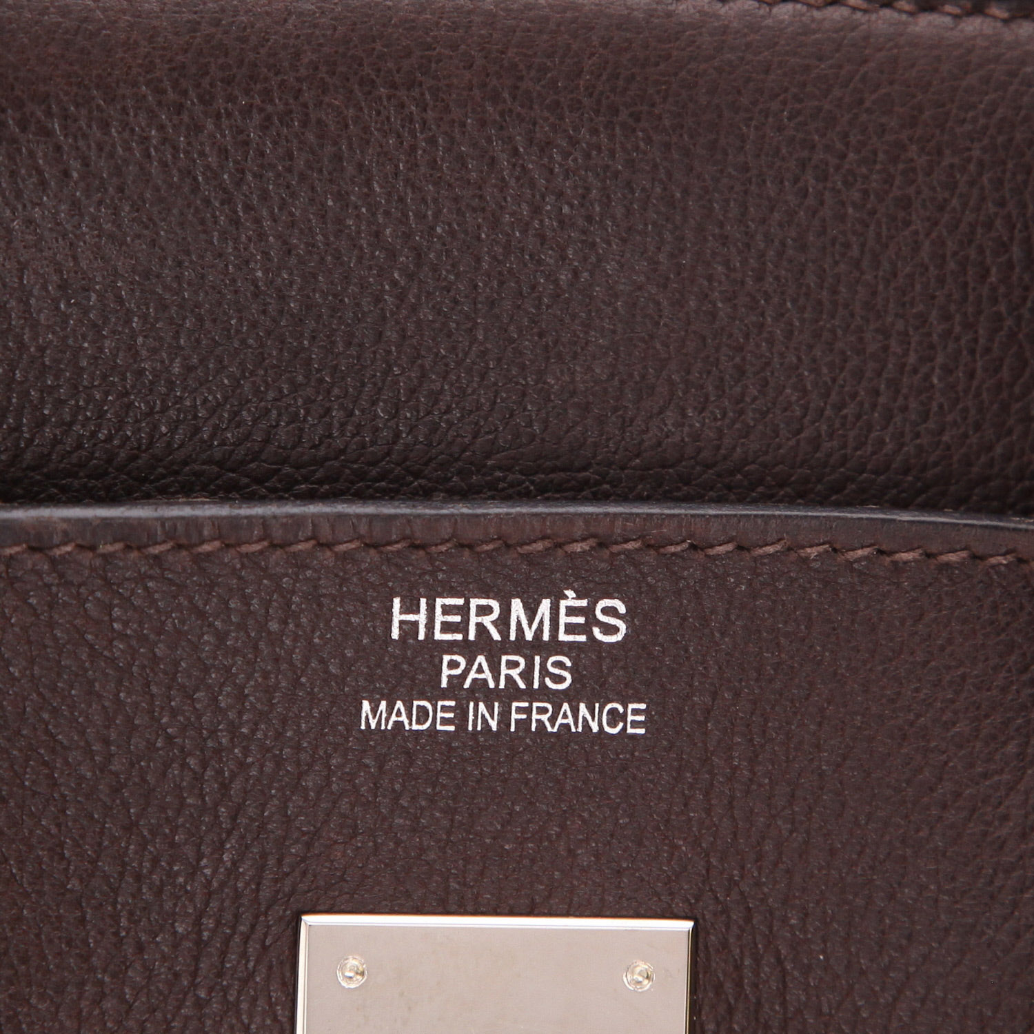 Sac à main Hermès  Birkin 35 cm en cuir marron-chocolat - Detail D2