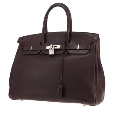Bolso Hermès Birkin de 35 cm en piel marrón Chocolat