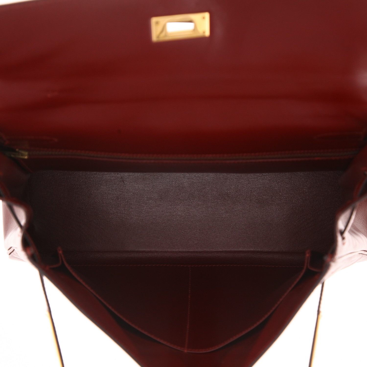 Sac à main Hermès  Kelly 32 cm en cuir box bordeaux - Detail D3