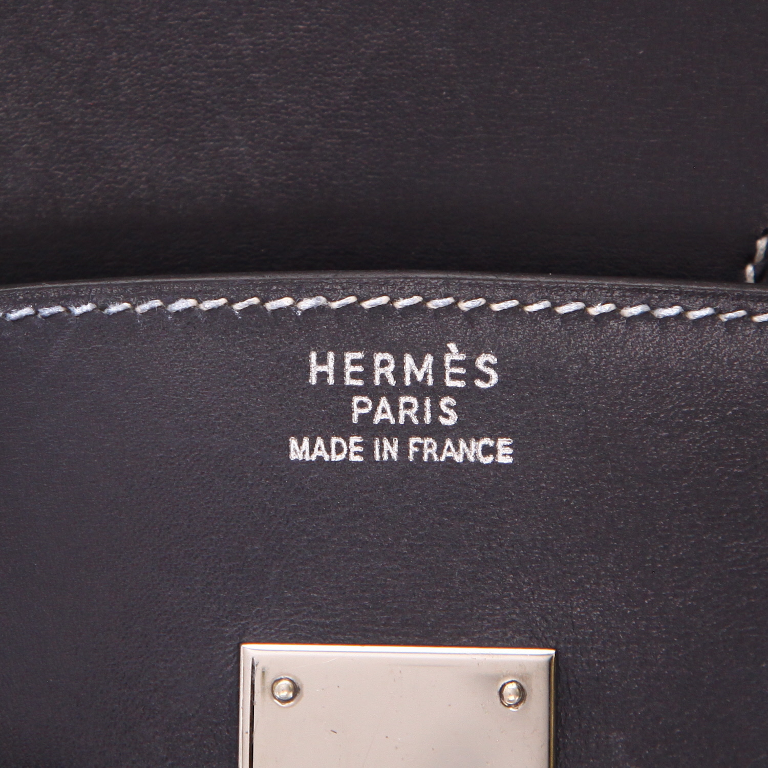 Borsa Hermès Birkin da 35 cm in pelle box Bleu Marine - Detail D2