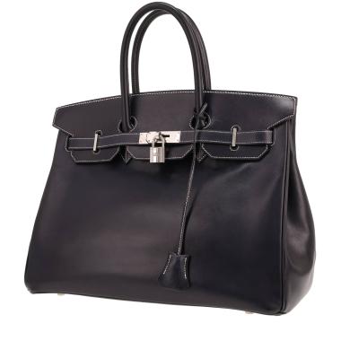 Bolso Hermès Birkin de 35 cm, de piel «box» Bleu Marine